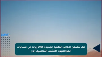 هل تتضمن الأوامر الملكية الجديدة 2025 زيادة في حسابات المواطنين؟ اكتشف التفاصيل الآن